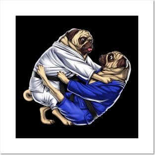 Jiu-Jitsu Pugs Posters and Art